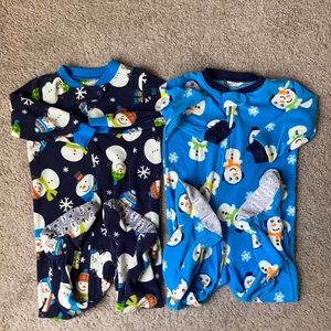 Carter’s fleece snowman footie pj bundle